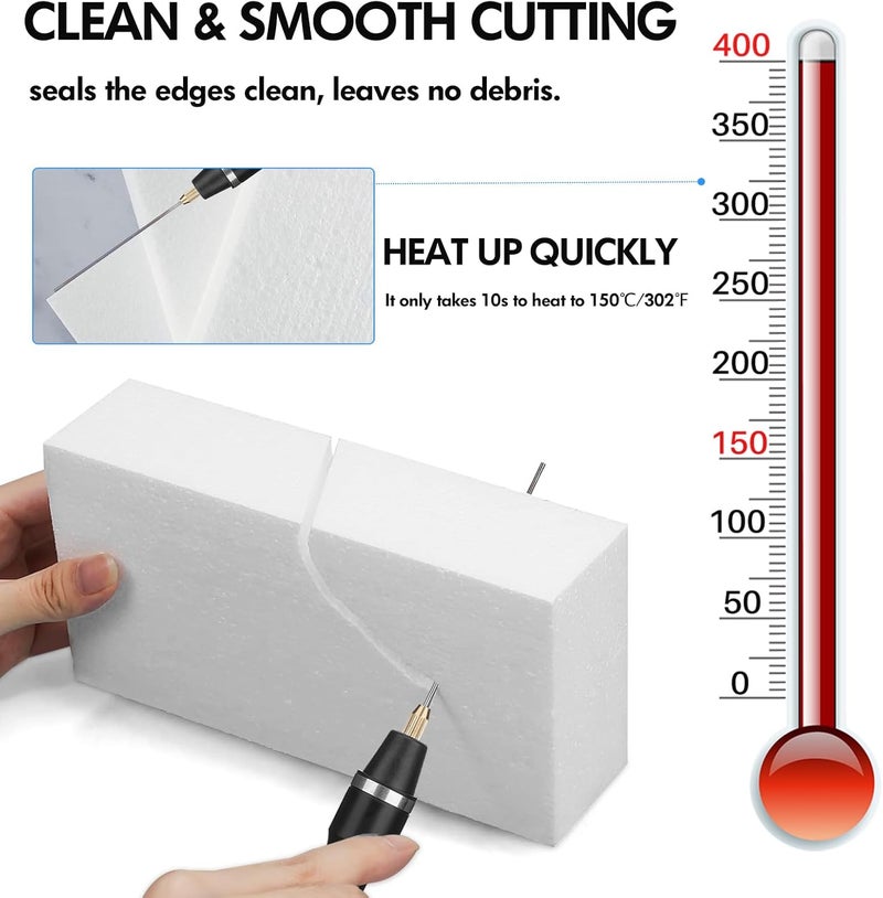 Jhua 3-in-1 Foam Cutter Hot Wire Knife Foam Cutter Tool Set Styrofoam Cutter Foam Board Cutter Electric Styrofoam Cutting Tool with 3 Cutting Machine Pen for Styrofoam Foam Cutting Arts Handcraft DIY - Image 2
